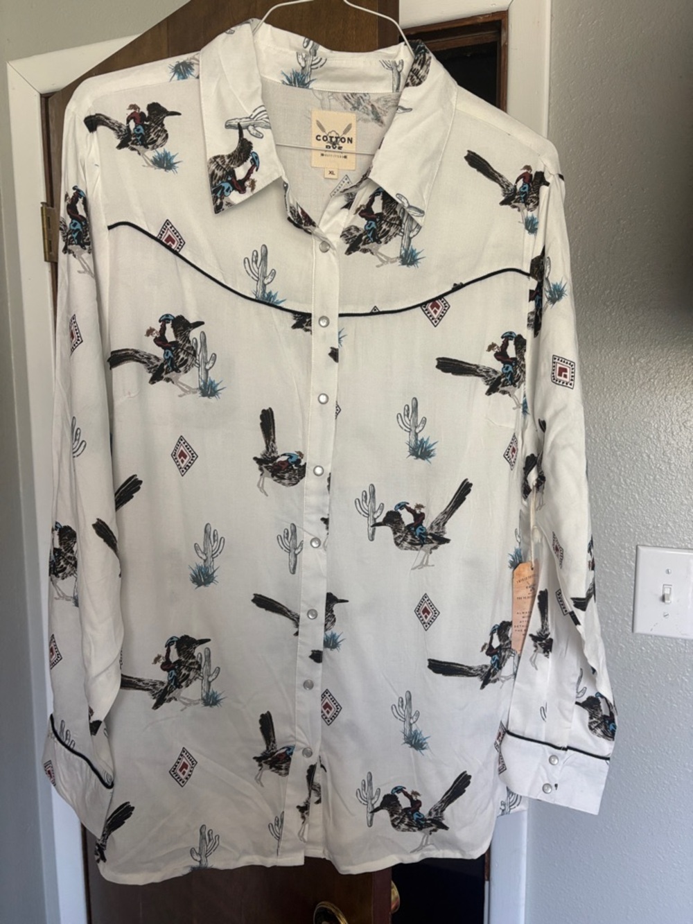 The Cotton Rye Outfiters Western Bird Print Button-Up Shirt